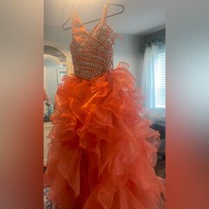Orange Pageant dress/ girls formal gown $35